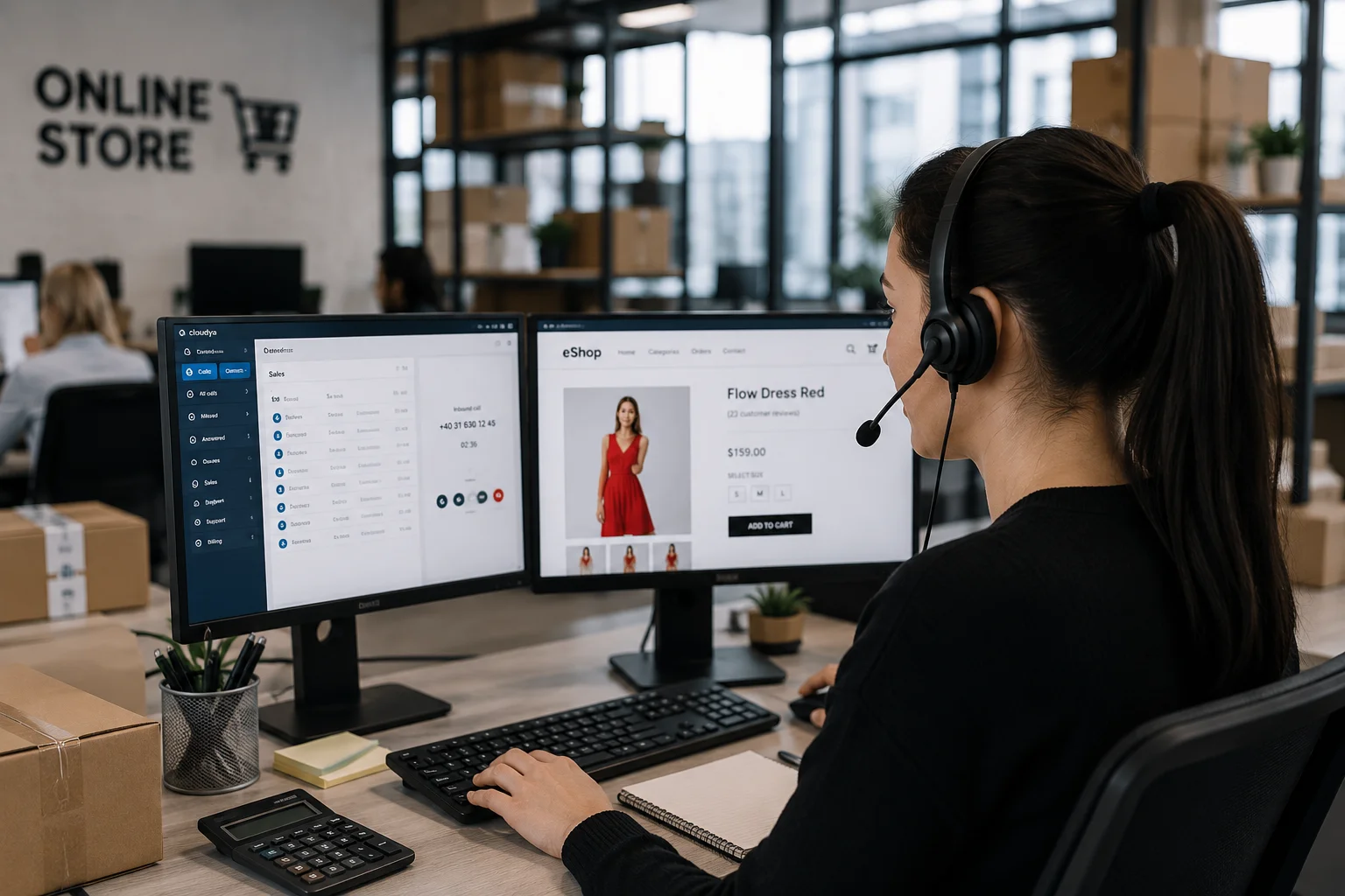 Centrală telefonică virtuală pentru magazin online — integrare PrestaShop, customer service