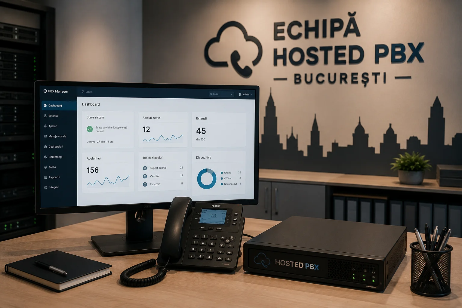 Echipa Hosted PBX București — soluții centrală telefonică virtuală